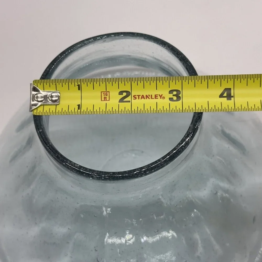 Vtg Mexican Hand Blown Glass Decanter Mercury  Sphere Stopper RARE Cone Shape‎